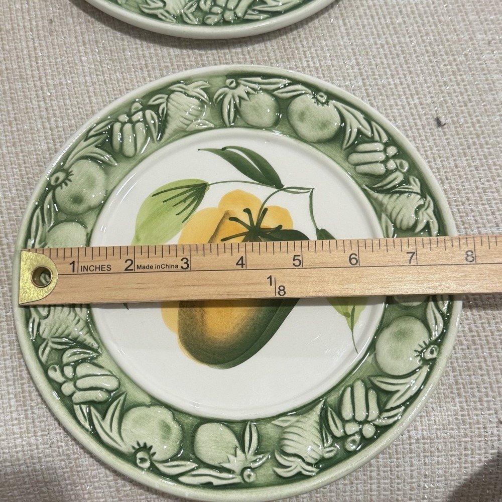 2‎ Med 8" Plates Made Italy Home Decor Colorful Peach Bell Pepper - Picture 3 of 4